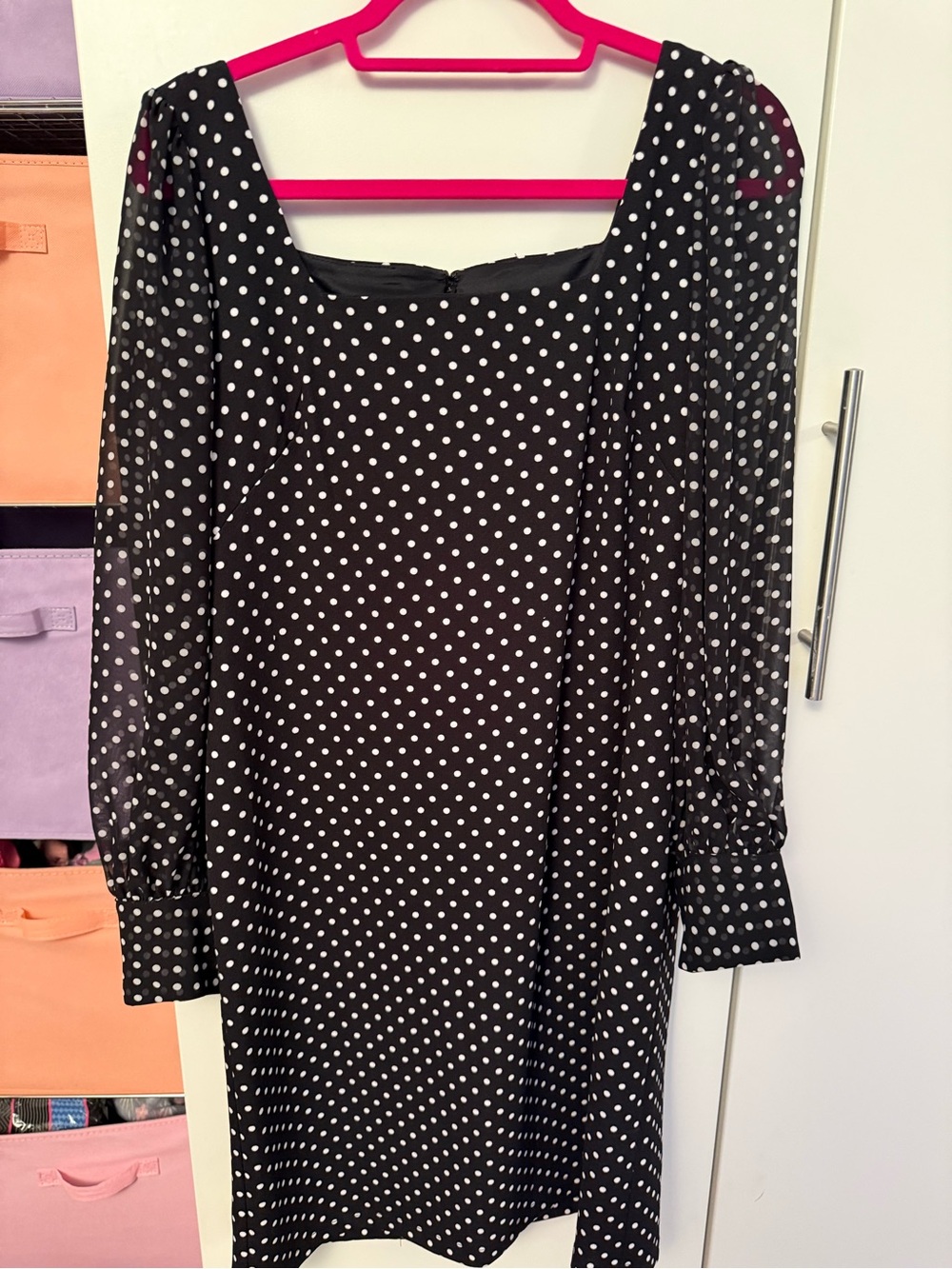 Shelby & Palmer Black and White Polka Dot Midi Dress